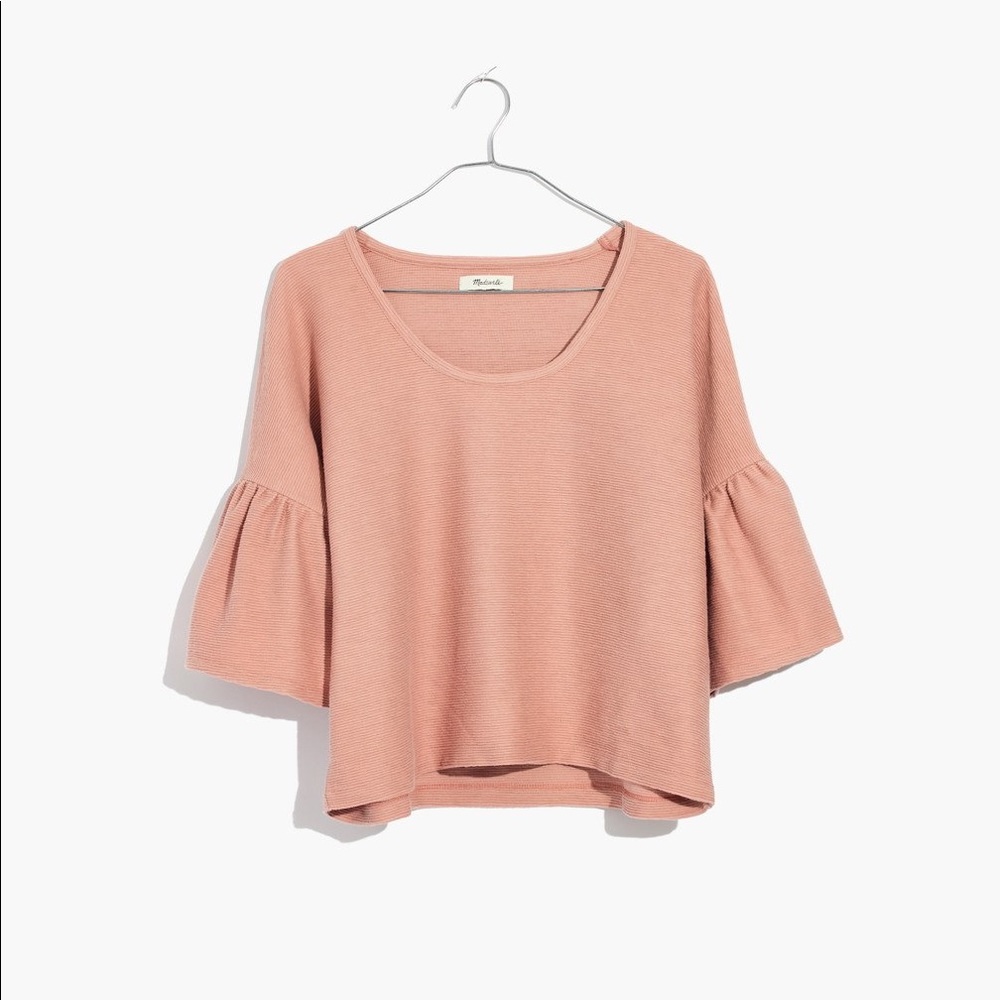 Madewell Texture and Thread gathered sleeve top